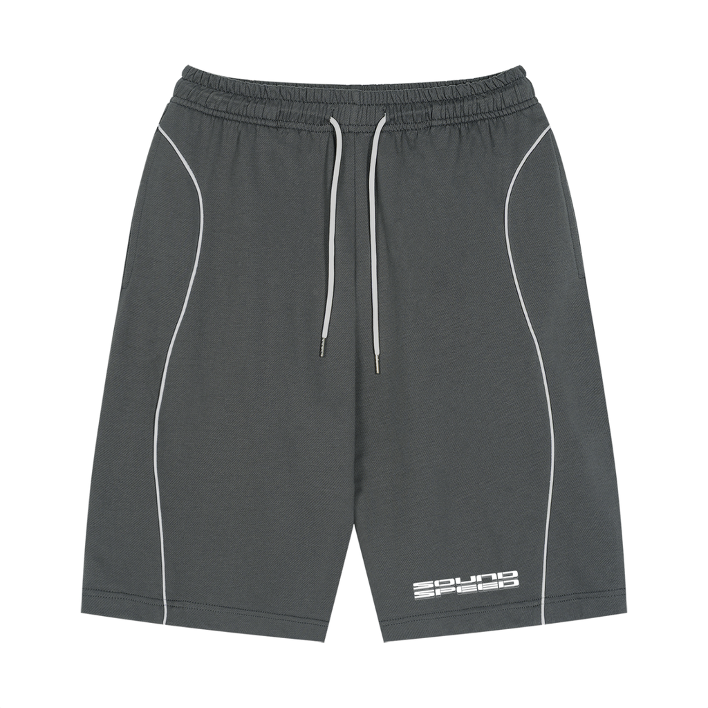 Unisex Piping Drawstring Shorts