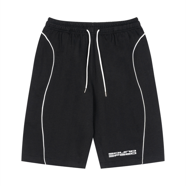 Unisex Piping Drawstring Shorts